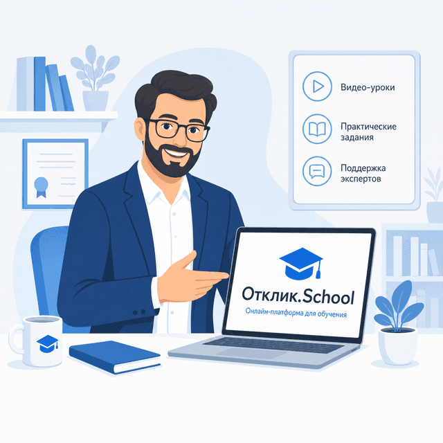 Лектор ведёт лекцию на Отклик.School