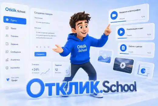 Отклик.School — 3D-персонаж и стеклянный интерфейс платформы